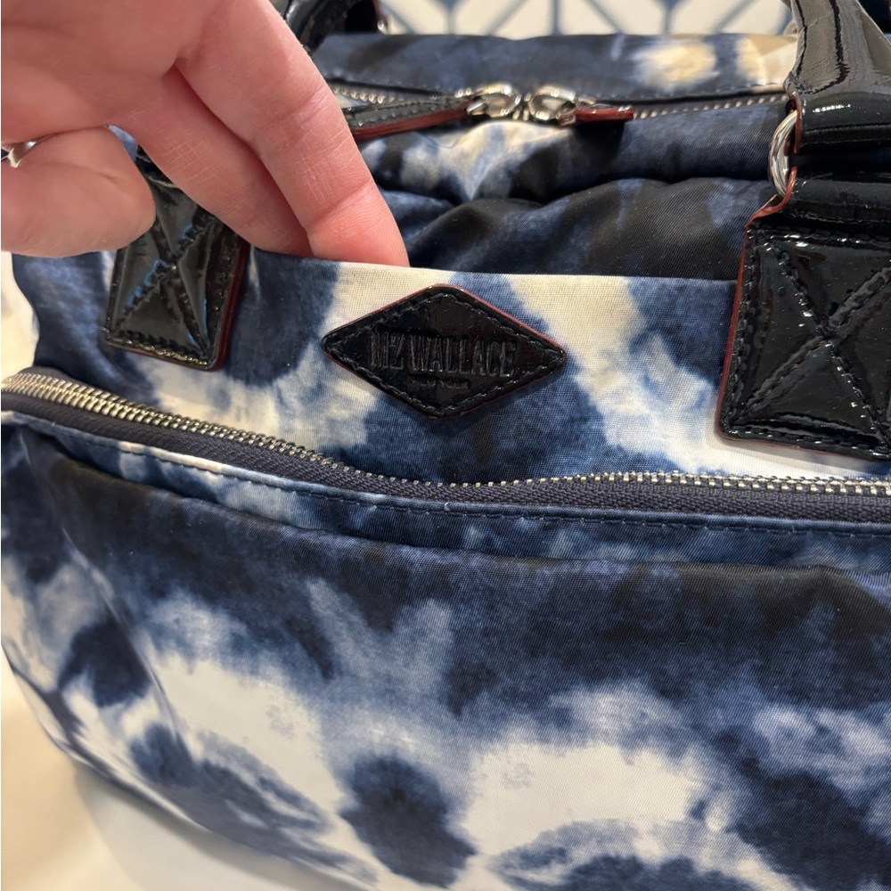 MZ Wallace Blue Tie-Dye Satchel/Crossbody/Handheld bag and Pouch Set w/dust Bag - Picture 7 of 12